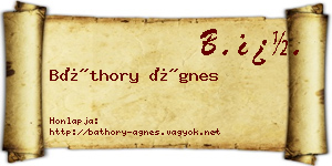 Báthory Ágnes névjegykártya