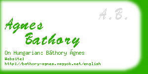 agnes bathory business card